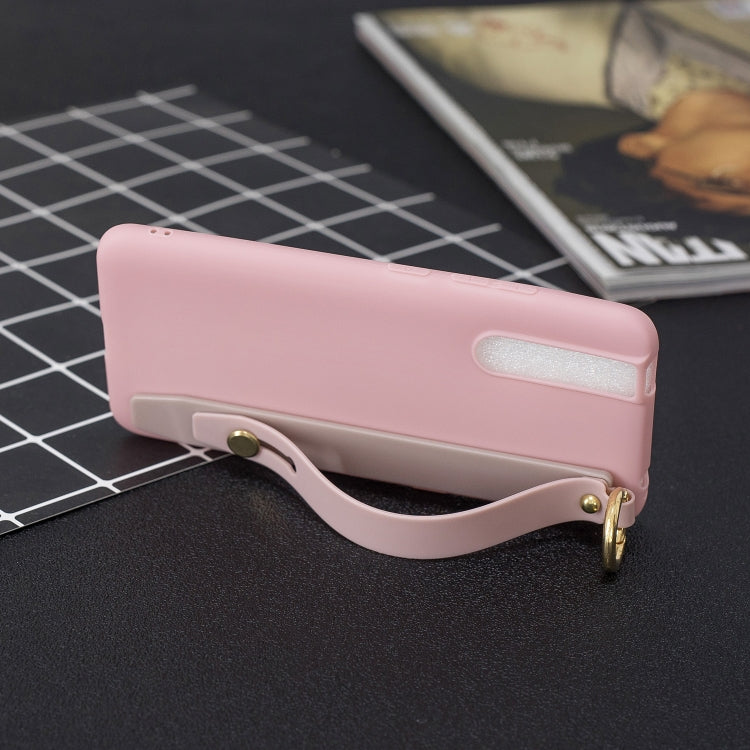 Shockproof Solid Color TPU Case with Wristband For Vivo V15 Pro