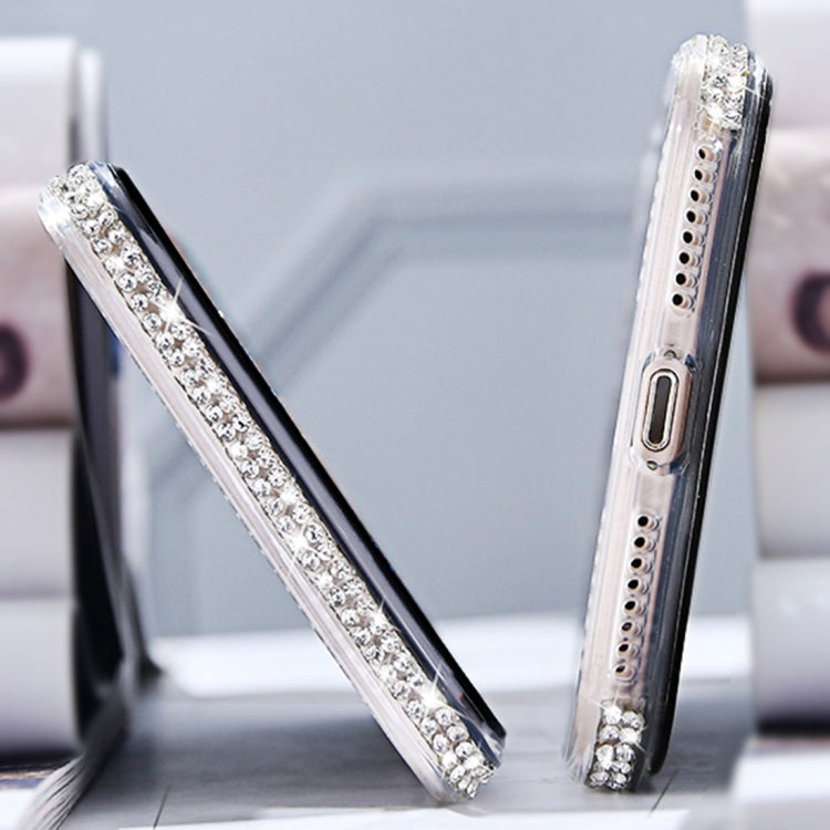 For iPhone X / XS TPU + Epoxy Triangular Glass Diamond Phone Protective Case