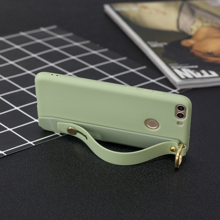 Shockproof Solid Color TPU Case with Wristband For Huawei P Smart (Enjoy 7S)