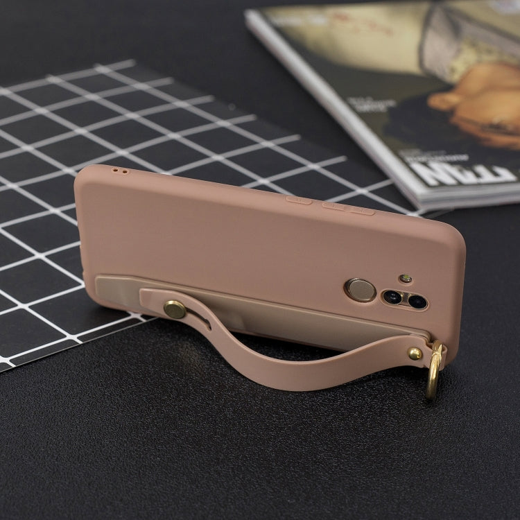Shockproof Solid Color TPU Case with Wristband For Huawei Mate 20 Lite