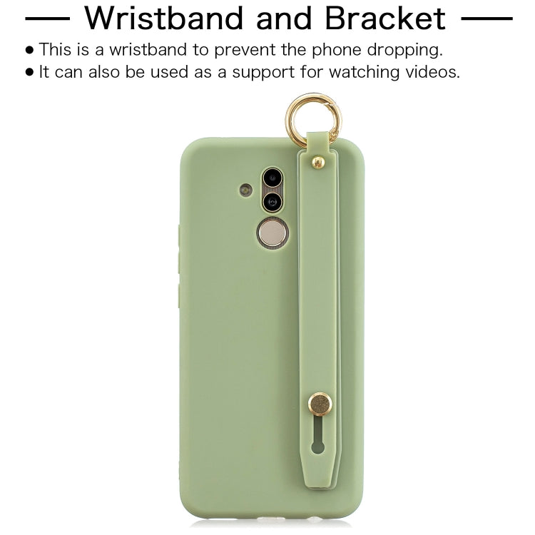 Shockproof Solid Color TPU Case with Wristband For Huawei Mate 20 Lite