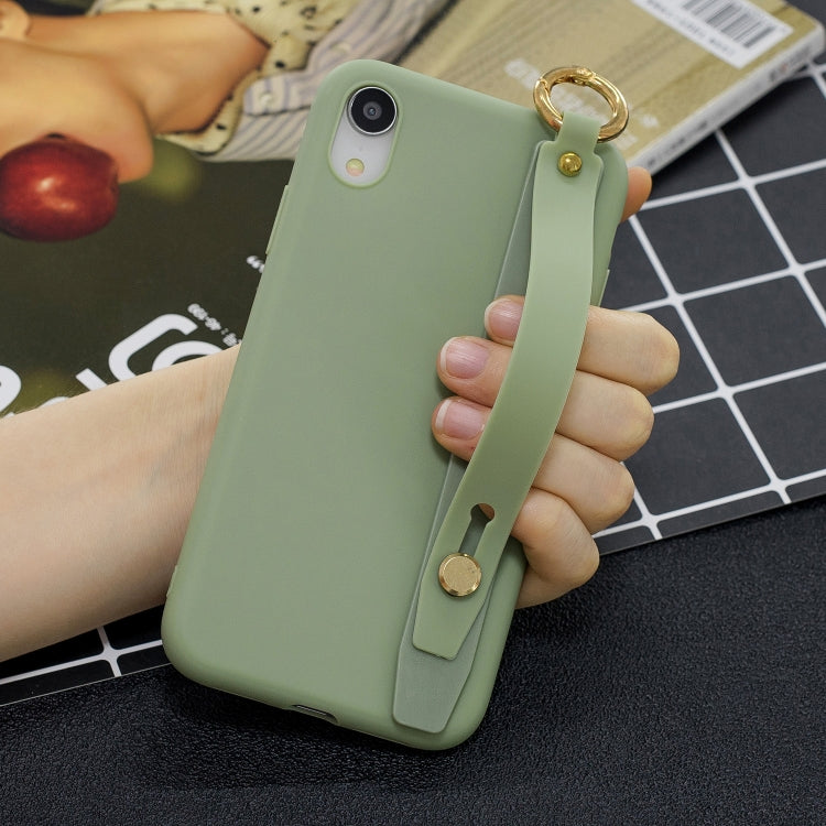 Shockproof Solid Color TPU Case with Wristband For Huawei Mate 20 Lite