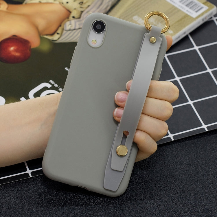 Shockproof Solid Color TPU Case with Wristband For Huawei Mate 20 Lite