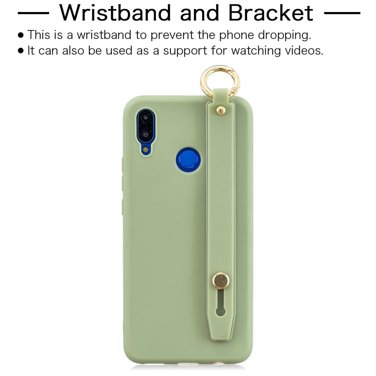 Shockproof Solid Color TPU Case with Wristband For Huawei nova 3i