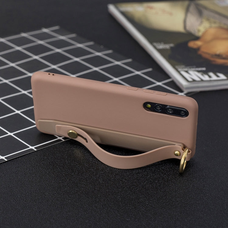 Shockproof Solid Color TPU Case with Wristband For Huawei P20 Pro