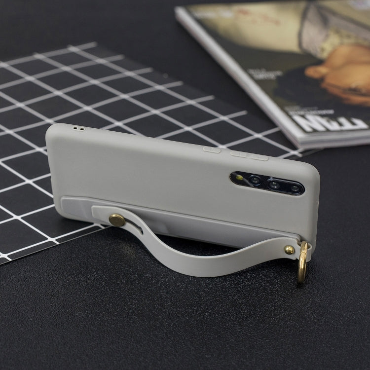 Shockproof Solid Color TPU Case with Wristband For Huawei P20 Pro