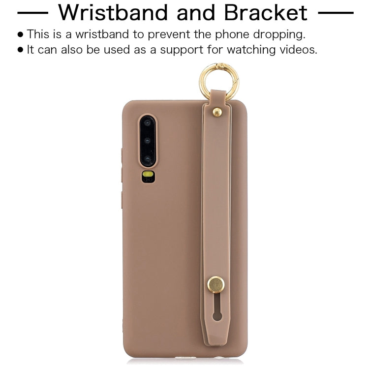 Shockproof Solid Color TPU Case with Wristband For Huawei P30