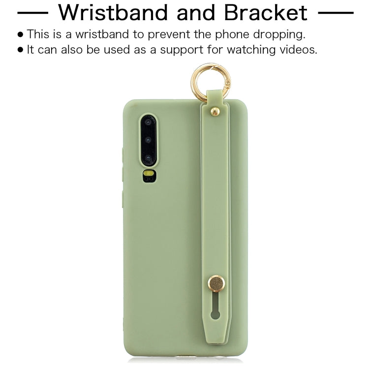 Shockproof Solid Color TPU Case with Wristband For Huawei P30