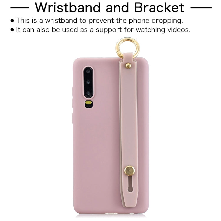 Shockproof Solid Color TPU Case with Wristband For Huawei P30