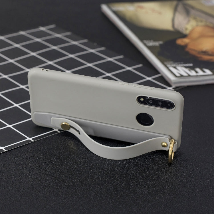 Shockproof Solid Color TPU Case with Wristband For Huawei P30 Lite