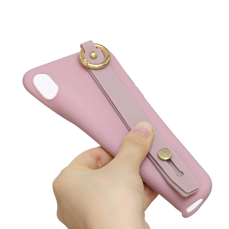 Shockproof Solid Color TPU Case with Wristband For Huawei P Smart (2019)