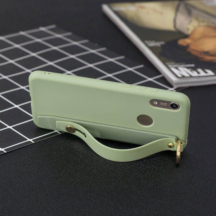 Shockproof Solid Color TPU Case with Wristband For Huawei Y6 (2019)