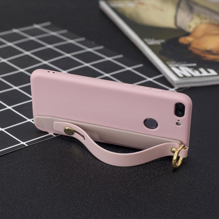Shockproof Solid Color TPU Case with Wristband For Huawei Honor 9 Lite