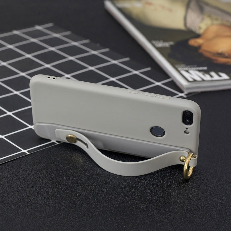 Shockproof Solid Color TPU Case with Wristband For Huawei Honor 9 Lite