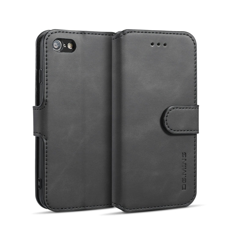 DG.MING Retro Oil Side Horizontal Flip Case with Holder & Card Slots & Wallet for iPhone 7 / 8