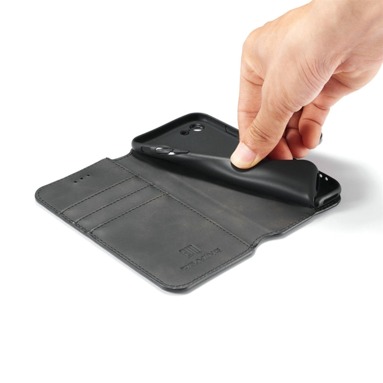 DG.MING Retro Oil Side Horizontal Flip Case with Holder & Card Slots & Wallet for iPhone 7 / 8