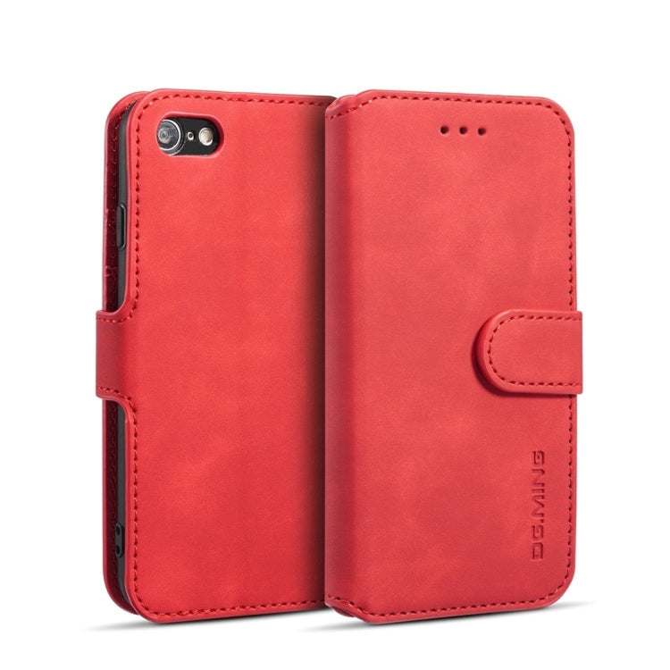 DG.MING Retro Oil Side Horizontal Flip Case with Holder & Card Slots & Wallet for iPhone 7 / 8