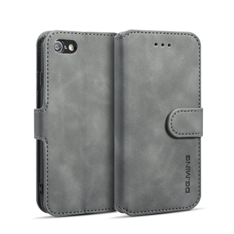 DG.MING Retro Oil Side Horizontal Flip Case with Holder & Card Slots & Wallet for iPhone 7 / 8