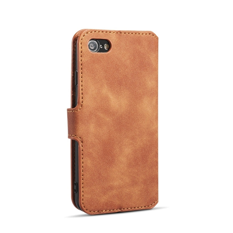 DG.MING Retro Oil Side Horizontal Flip Case with Holder & Card Slots & Wallet for iPhone 7 / 8