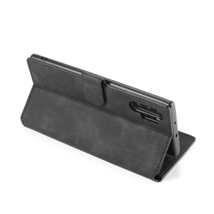 DG.MING Retro Oil Side Horizontal Flip Case with Holder & Card Slots & Wallet for Galaxy Note 10+