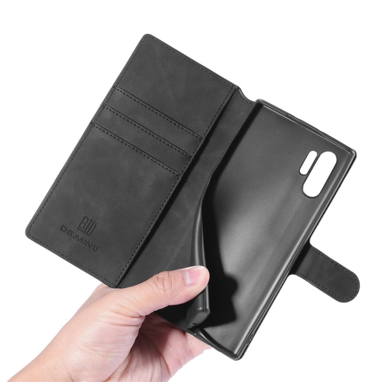 DG.MING Retro Oil Side Horizontal Flip Case with Holder & Card Slots & Wallet for Galaxy Note 10+