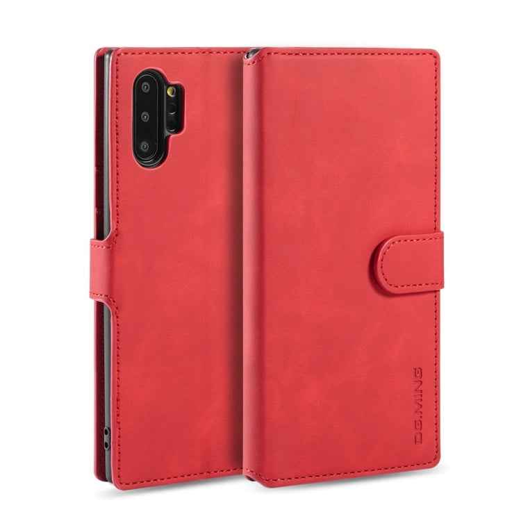 DG.MING Retro Oil Side Horizontal Flip Case with Holder & Card Slots & Wallet for Galaxy Note 10+