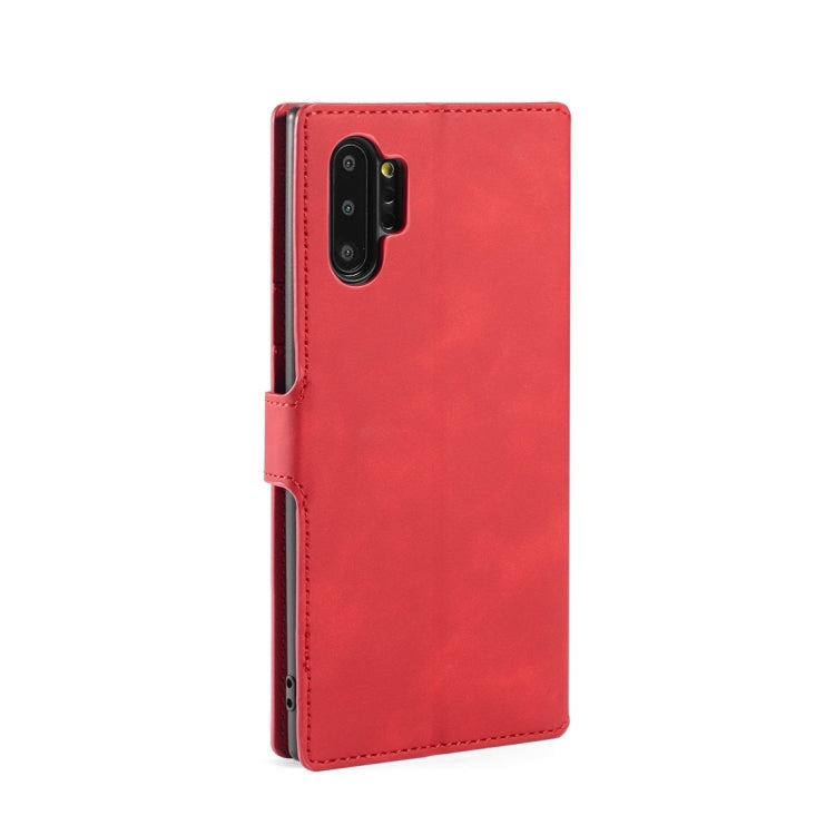 DG.MING Retro Oil Side Horizontal Flip Case with Holder & Card Slots & Wallet for Galaxy Note 10+