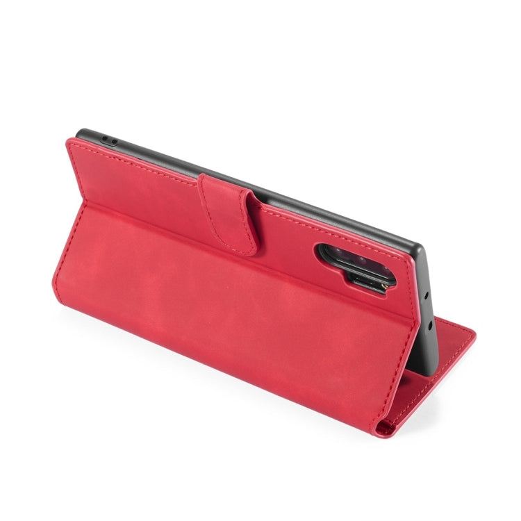 DG.MING Retro Oil Side Horizontal Flip Case with Holder & Card Slots & Wallet for Galaxy Note 10+