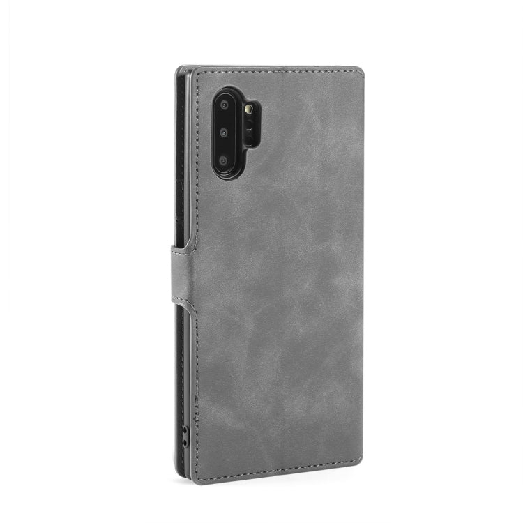 DG.MING Retro Oil Side Horizontal Flip Case with Holder & Card Slots & Wallet for Galaxy Note 10+