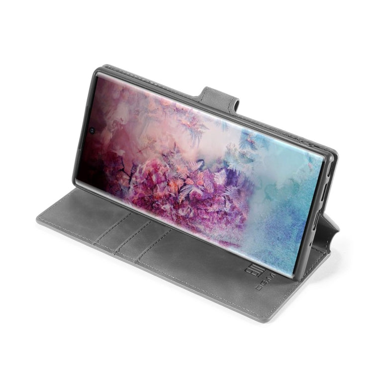 DG.MING Retro Oil Side Horizontal Flip Case with Holder & Card Slots & Wallet for Galaxy Note 10+