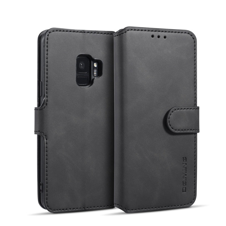 DG.MING Retro Oil Side Horizontal Flip Case with Holder & Card Slots & Wallet for Galaxy S9