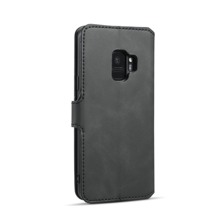 DG.MING Retro Oil Side Horizontal Flip Case with Holder & Card Slots & Wallet for Galaxy S9