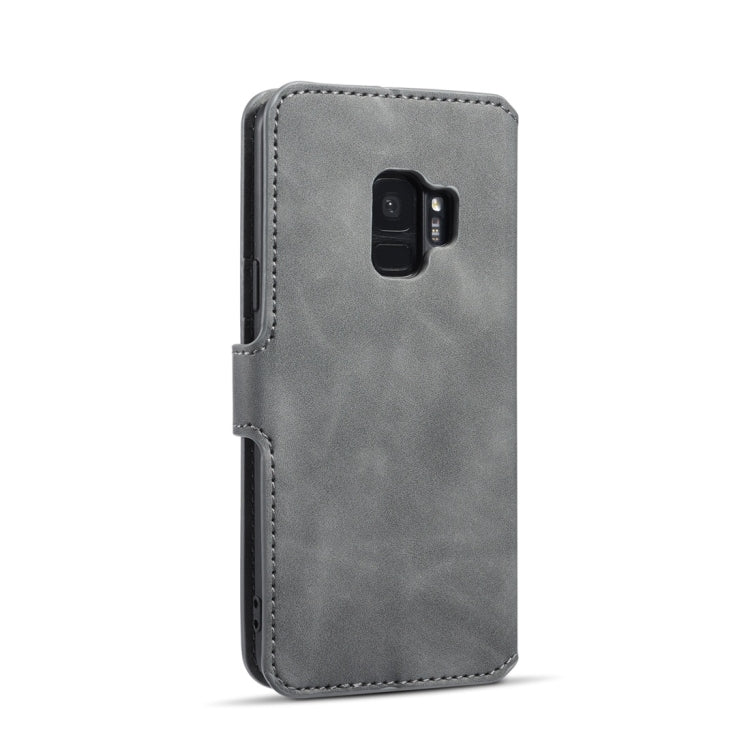 DG.MING Retro Oil Side Horizontal Flip Case with Holder & Card Slots & Wallet for Galaxy S9