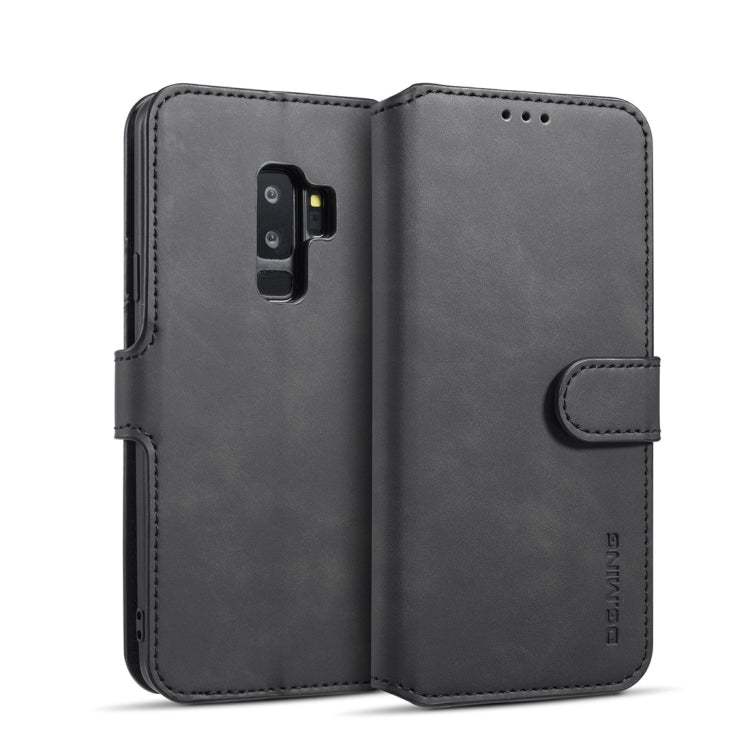 DG.MING Retro Oil Side Horizontal Flip Case with Holder & Card Slots & Wallet for Galaxy S9+