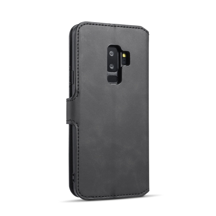 DG.MING Retro Oil Side Horizontal Flip Case with Holder & Card Slots & Wallet for Galaxy S9+