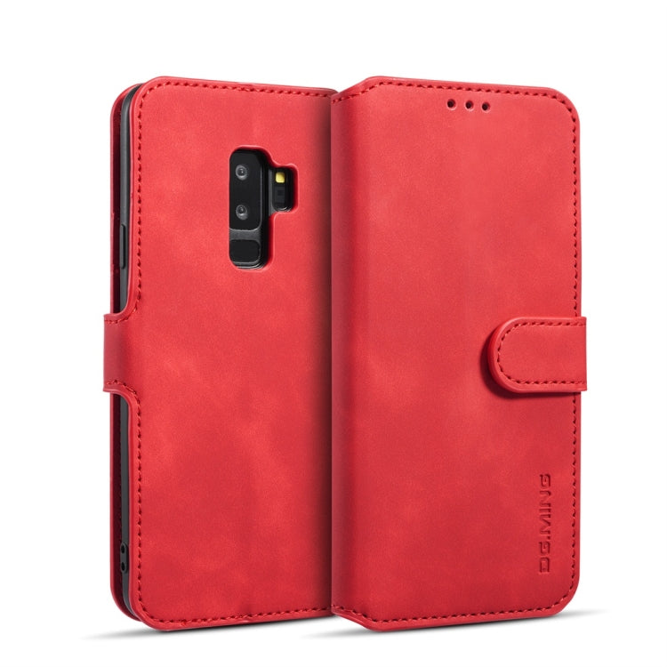 DG.MING Retro Oil Side Horizontal Flip Case with Holder & Card Slots & Wallet for Galaxy S9+