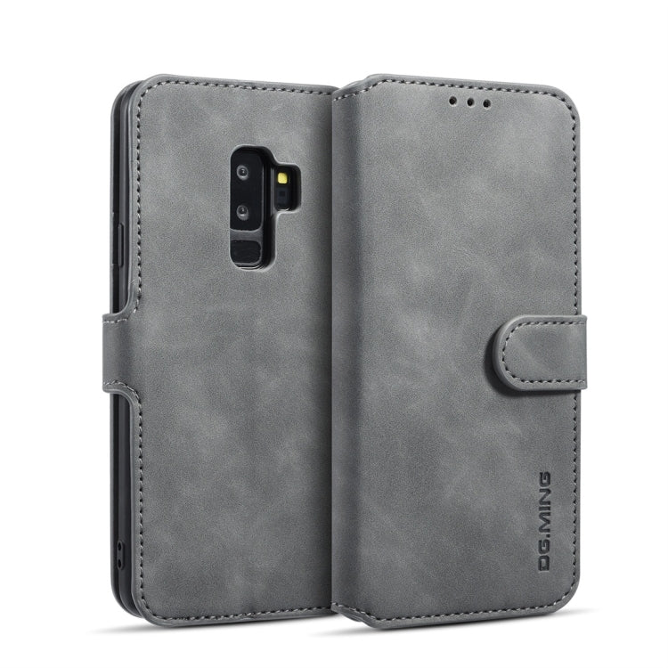 DG.MING Retro Oil Side Horizontal Flip Case with Holder & Card Slots & Wallet for Galaxy S9+