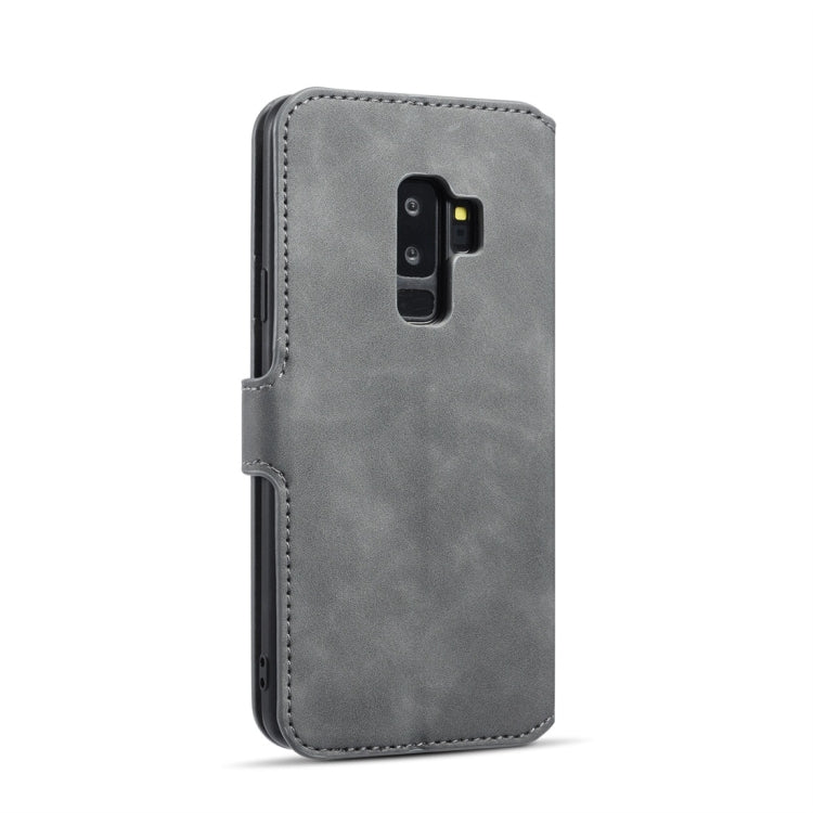 DG.MING Retro Oil Side Horizontal Flip Case with Holder & Card Slots & Wallet for Galaxy S9+