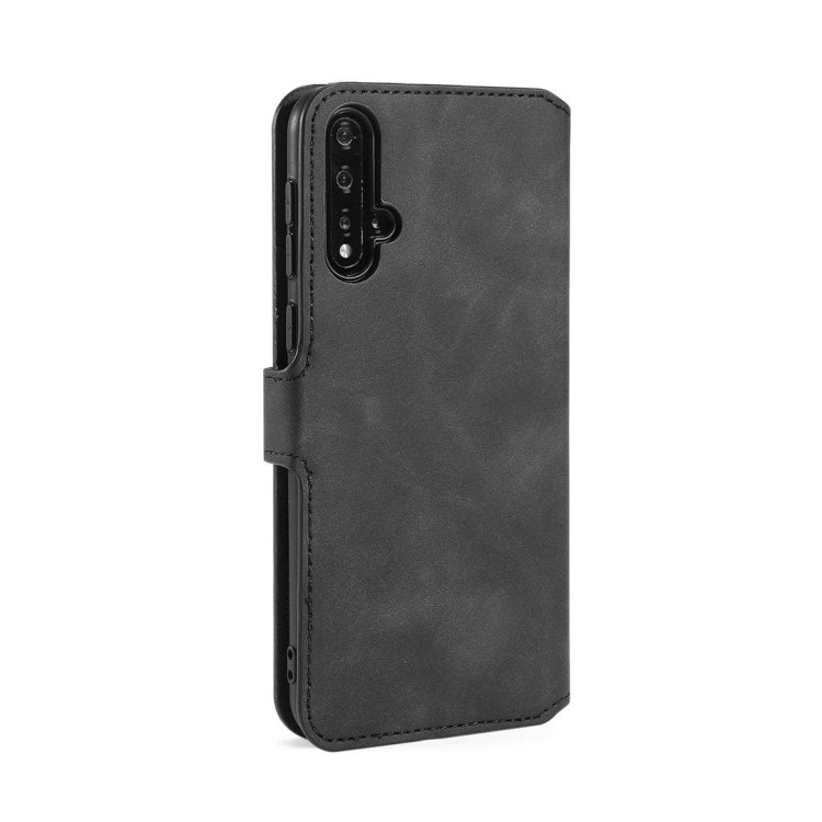 DG.MING Retro Oil Side Horizontal Flip Case with Holder & Card Slots & Wallet for Huawei Nova 5 / Nova 5 Pro