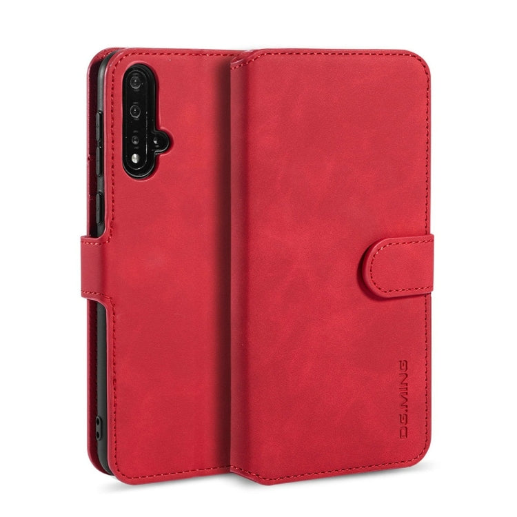DG.MING Retro Oil Side Horizontal Flip Case with Holder & Card Slots & Wallet for Huawei Nova 5 / Nova 5 Pro