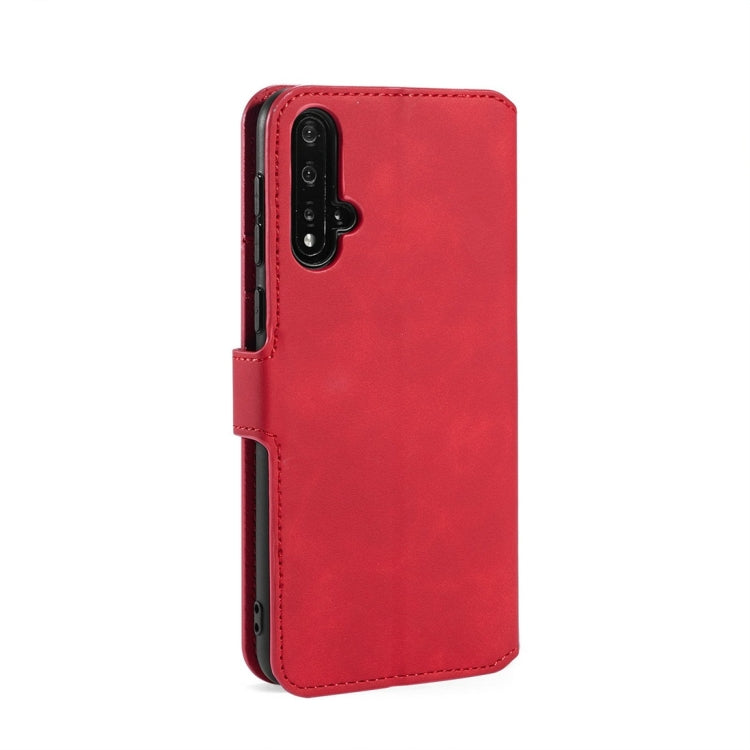 DG.MING Retro Oil Side Horizontal Flip Case with Holder & Card Slots & Wallet for Huawei Nova 5 / Nova 5 Pro