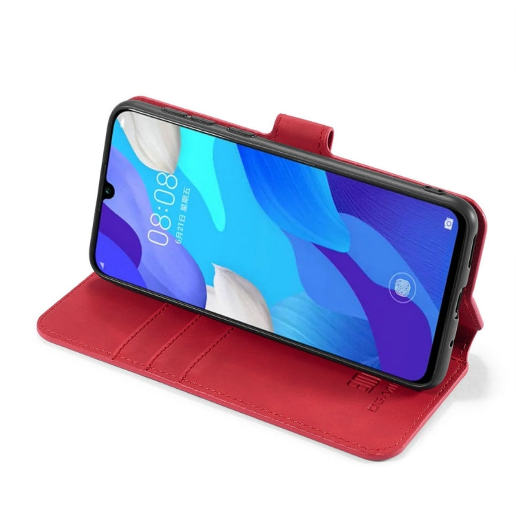 DG.MING Retro Oil Side Horizontal Flip Case with Holder & Card Slots & Wallet for Huawei Nova 5 / Nova 5 Pro