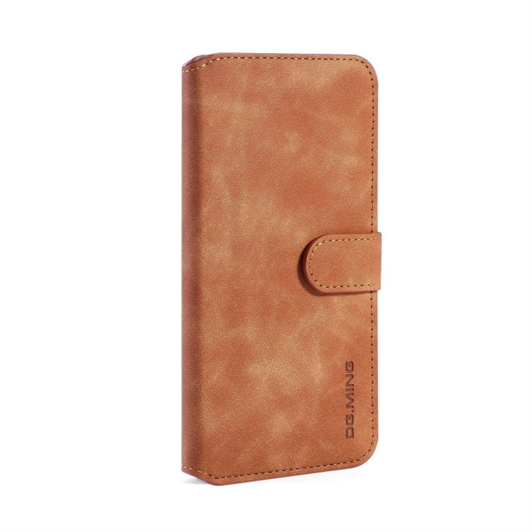 DG.MING Retro Oil Side Horizontal Flip Case with Holder & Card Slots & Wallet for Huawei Nova 5 / Nova 5 Pro