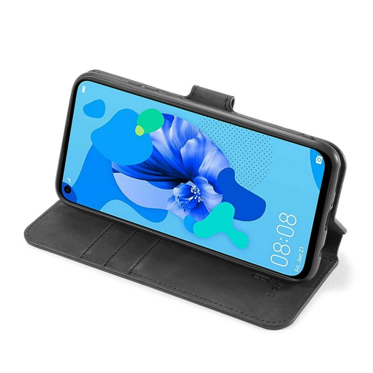 DG.MING Retro Oil Side Horizontal Flip Case with Holder & Card Slots & Wallet for Huawei P20 Lite 2019 / Nova 5i