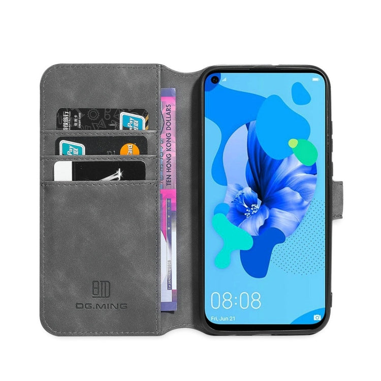 DG.MING Retro Oil Side Horizontal Flip Case with Holder & Card Slots & Wallet for Huawei P20 Lite 2019 / Nova 5i