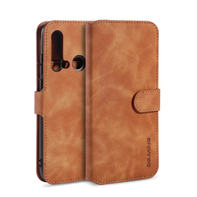 DG.MING Retro Oil Side Horizontal Flip Case with Holder & Card Slots & Wallet for Huawei P20 Lite 2019 / Nova 5i