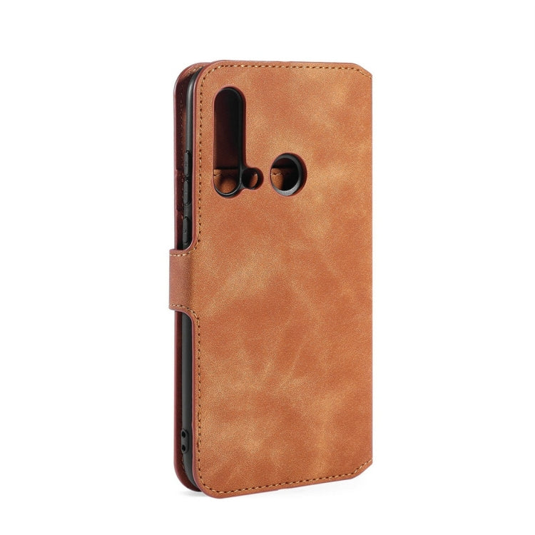 DG.MING Retro Oil Side Horizontal Flip Case with Holder & Card Slots & Wallet for Huawei P20 Lite 2019 / Nova 5i