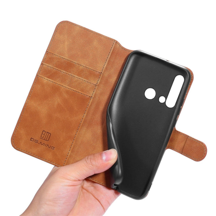 DG.MING Retro Oil Side Horizontal Flip Case with Holder & Card Slots & Wallet for Huawei P20 Lite 2019 / Nova 5i