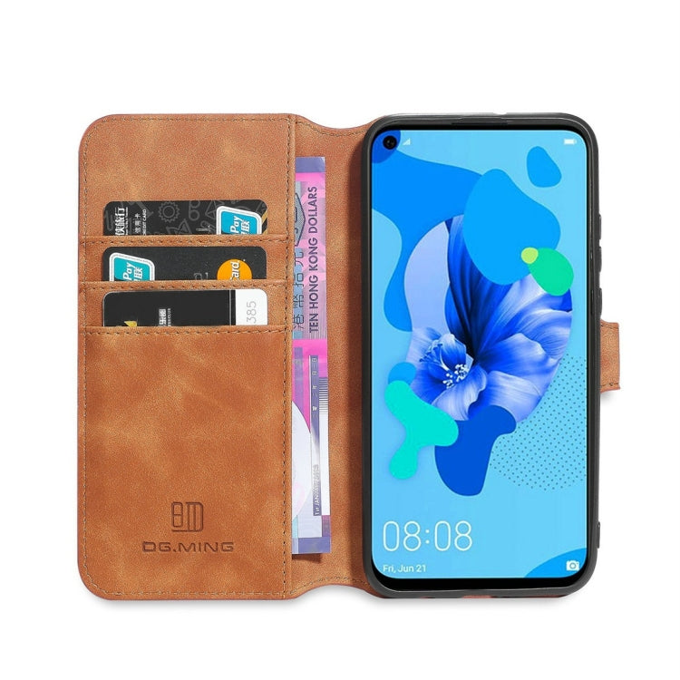 DG.MING Retro Oil Side Horizontal Flip Case with Holder & Card Slots & Wallet for Huawei P20 Lite 2019 / Nova 5i