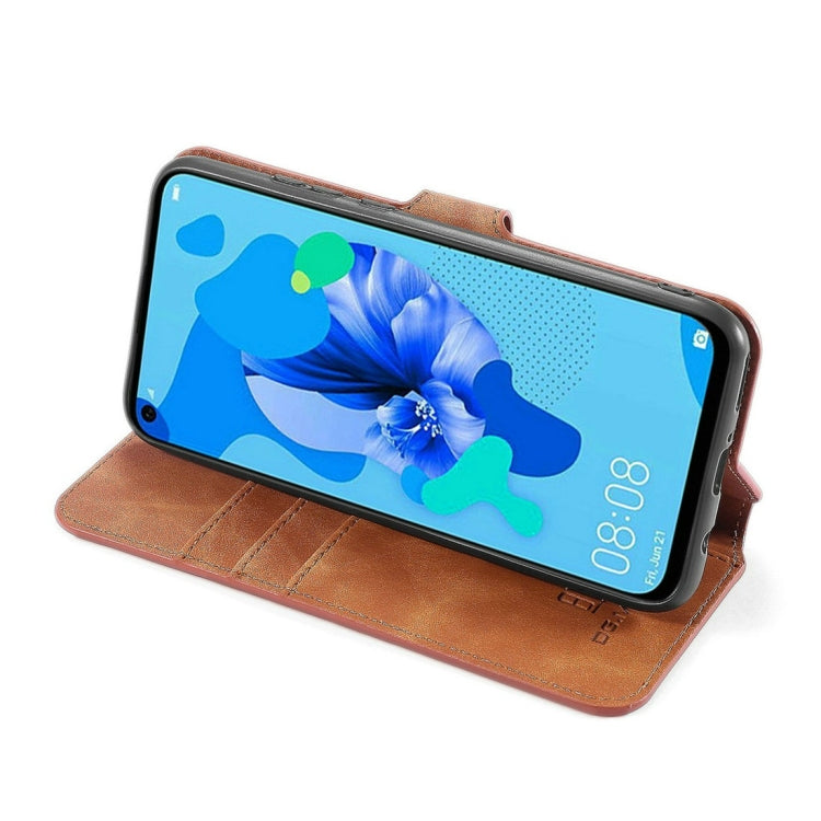 DG.MING Retro Oil Side Horizontal Flip Case with Holder & Card Slots & Wallet for Huawei P20 Lite 2019 / Nova 5i